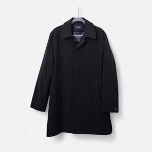 Turnbury Black Rain Trench Coat Removable Wool Liner Jacket, Men's Size 44R